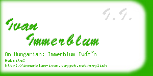 ivan immerblum business card